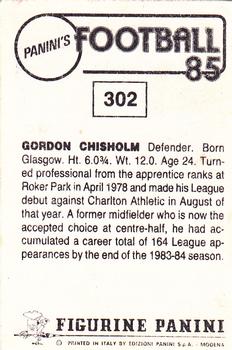 1984-85 Panini Football 85 (UK) #302 Gordon Chisholm Back