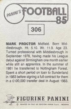 1984-85 Panini Football 85 (UK) #306 Mark Proctor Back