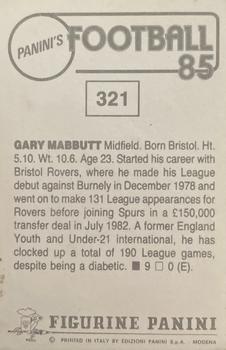 1984-85 Panini Football 85 (UK) #321 Gary Mabbutt Back