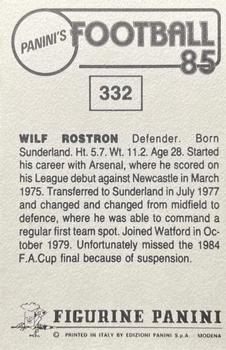 1984-85 Panini Football 85 (UK) #332 Wilf Rostron Back