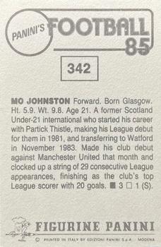 1984-85 Panini Football 85 (UK) #342 Mo Johnston Back