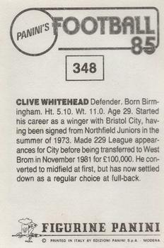 1984-85 Panini Football 85 (UK) #348 Clive Whitehead Back