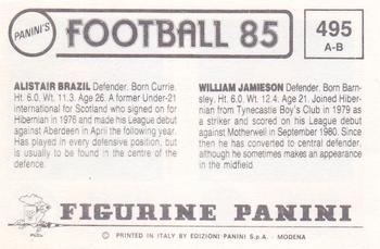 1984-85 Panini Football 85 (UK) #495 William Jamieson / Alistair Brazil Back