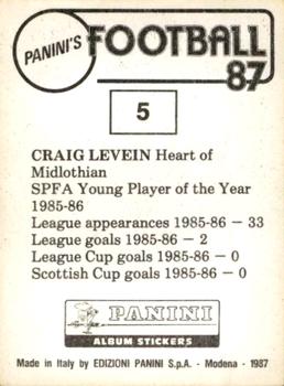 1986-87 Panini Football 87 (UK) #5 Craig Levein Back