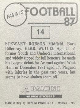 1986-87 Panini Football 87 (UK) #14 Stewart Robson Back