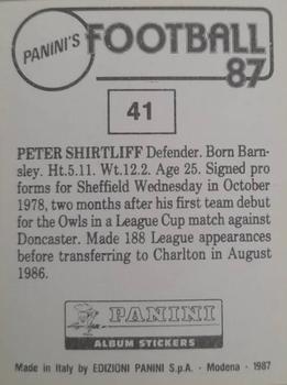 1986-87 Panini Football 87 (UK) #41 Peter Shirtliff Back