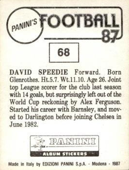 1986-87 Panini Football 87 (UK) #68 David Speedie Back