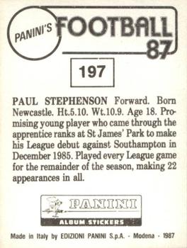 1986-87 Panini Football 87 (UK) #197 Paul Stephenson Back