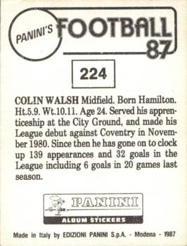 1986-87 Panini Football 87 (UK) #224 Colin Walsh Back