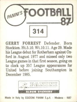 1986-87 Panini Football 87 (UK) #314 Gerry Forrest Back