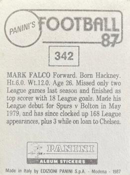 1986-87 Panini Football 87 (UK) #342 Mark Falco Back