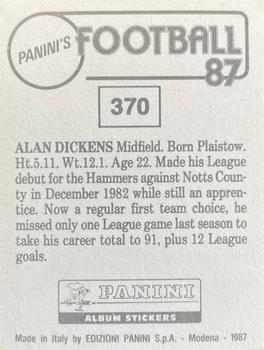 1986-87 Panini Football 87 (UK) #370 Alan Dickens Back