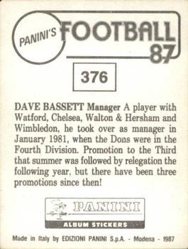 1986-87 Panini Football 87 (UK) #376 Dave Bassett Back