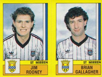 1986-87 Panini Football 87 (UK) #563 Jim Rooney / Brian Gallagher Front