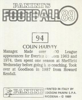 1988-89 Panini Football 89 (UK) #94 Colin Harvey Back