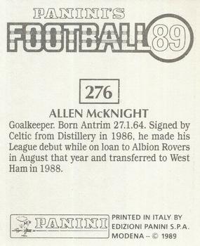1988-89 Panini Football 89 (UK) #276 Allen McKnight Back