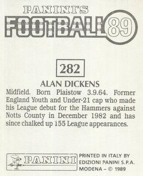 1988-89 Panini Football 89 (UK) #282 Alan Dickens Back