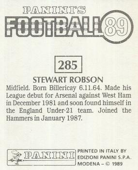1988-89 Panini Football 89 (UK) #285 Stewart Robson Back