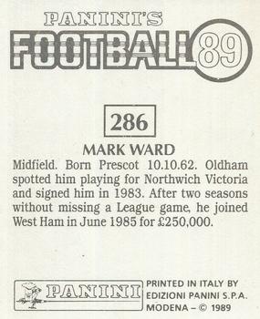 1988-89 Panini Football 89 (UK) #286 Mark Ward Back