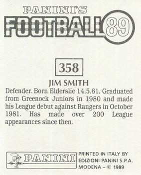 1988-89 Panini Football 89 (UK) #358 Jim Smith Back