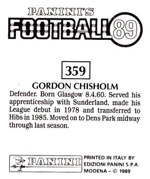 1988-89 Panini Football 89 (UK) #359 Gordon Chisholm Back