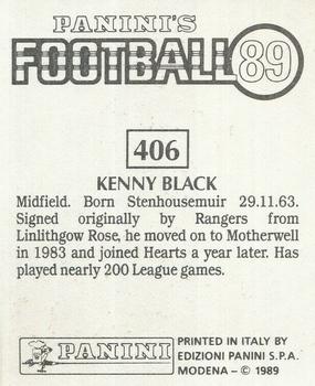 1988-89 Panini Football 89 (UK) #406 Kenny Black Back