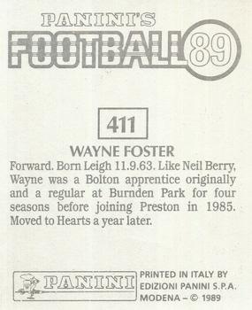1988-89 Panini Football 89 (UK) #411 Wayne Foster Back