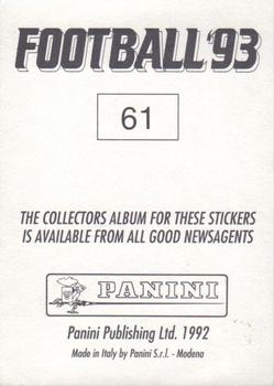1992-93 Panini Football '93 (England) #61 Nigel Martyn Back