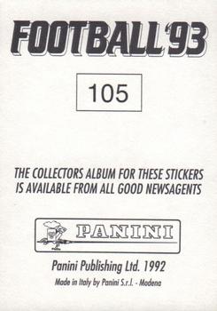 1992-93 Panini Football '93 (England) #105 David Rocastle Back