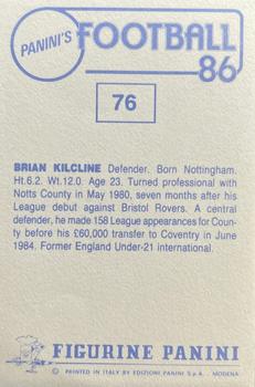1985-86 Panini Football 86 (UK) #76 Brian Kilcline Back