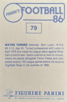 1985-86 Panini Football 86 (UK) #79 Wayne Turner Back