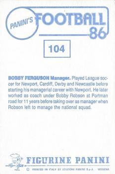 1985-86 Panini Football 86 (UK) #104 Bobby Ferguson Back
