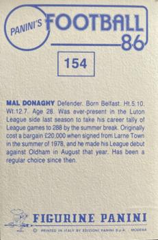 1985-86 Panini Football 86 (UK) #154 Mal Donaghy Back