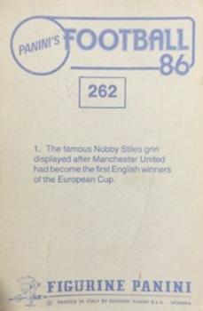 1985-86 Panini Football 86 (UK) #262 Nobby Stiles Back