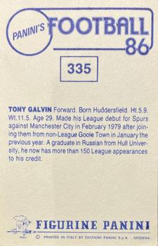 1985-86 Panini Football 86 (UK) #335 Tony Galvin Back