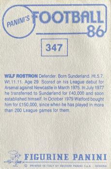 1985-86 Panini Football 86 (UK) #347 Wilf Rostron Back