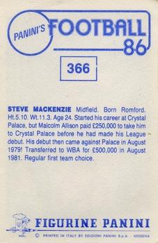 1985-86 Panini Football 86 (UK) #366 Steve Mackenzie Back