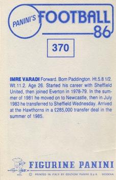 1985-86 Panini Football 86 (UK) #370 Imre Varadi Back