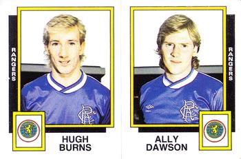 1985-86 Panini Football 86 (UK) #528 Hugh Burns / Ally Dawson Front