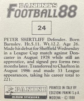 1987-88 Panini Football 88 (UK) #24 Peter Shirtliff Back