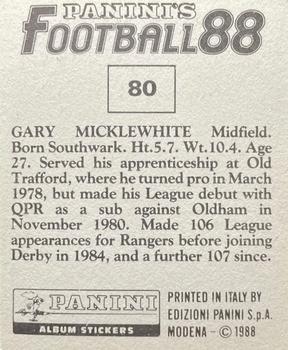 1987-88 Panini Football 88 (UK) #80 Gary Micklewhite Back