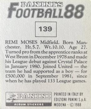 1987-88 Panini Football 88 (UK) #139 Remi Moses Back
