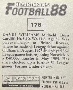 1987-88 Panini Football 88 (UK) #176 David Williams Back