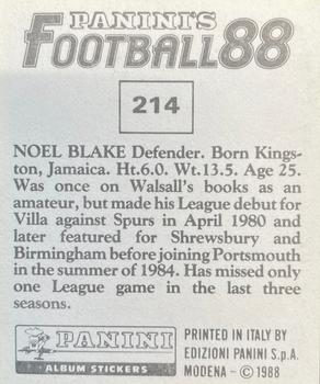 1987-88 Panini Football 88 (UK) #214 Noel Blake Back