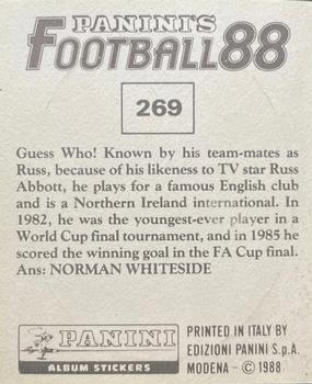 1987-88 Panini Football 88 (UK) #269 Norman Whiteside Back