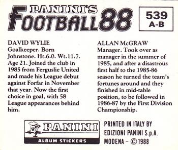 1987-88 Panini Football 88 (UK) #539 Allan McGraw / David Wylie Back