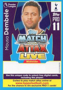 2017-18 Topps Match Attax Premier League Extra - Match Attax Live Pro 11 #PLX18-INUK28 Mousa Dembele Front