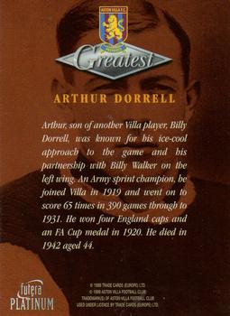 1999 Futera Platinum Aston Villa Greatest #NNO Arthur Dorrell Back