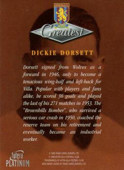 1999 Futera Platinum Aston Villa Greatest #NNO Dickie Dorsett Back