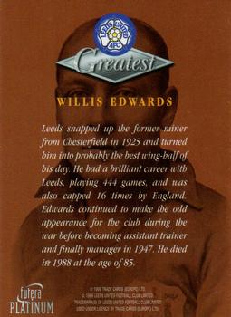 1999 Futera Platinum Leeds United Greatest #NNO Willis Edwards Back